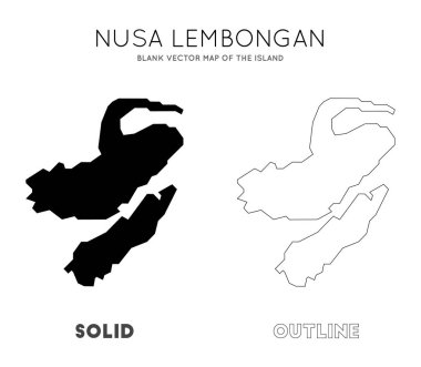 Nusa Lembongan harita Infographic için Nusa Lembongan Ada Sınırları Boş vektör haritası