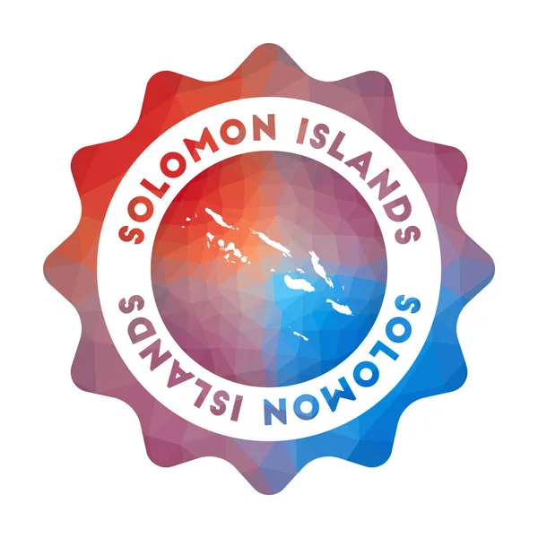 Islas Salomón bajo logo de poli Colorido logo de viaje degradado del país en estilo geométrico — Vector de stock