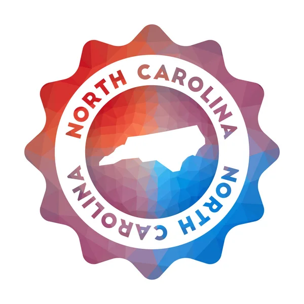 North Carolina laag poly logo kleurrijke gradiënt reizen logo van de Amerikaanse staat in geometrische stijl — Stockvector