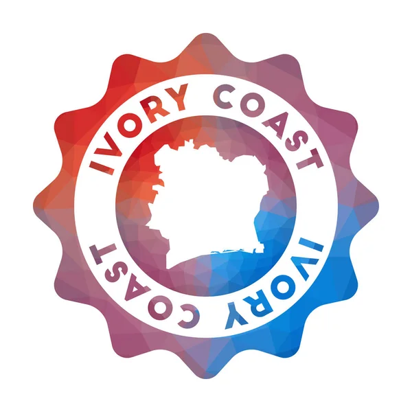 Logotipo de poli bajo de Costa de Marfil Logotipo de viaje degradado colorido del país en estilo geométrico — Vector de stock