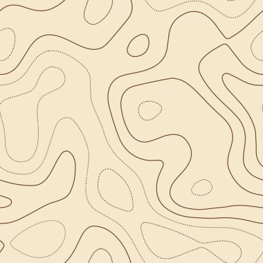 Kontur hatları Takdire şayan topografik harita Dikişsiz tasarım müthiş fayans izolines desen Vektör