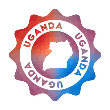 Uganda düşük poli logo Geometrik tarzı Ülkenin renkli gradyan seyahat logosu Multicolored