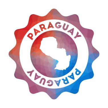 Paraguay düşük poli logo Geometrik tarzı ülkenin renkli gradyan seyahat logosu