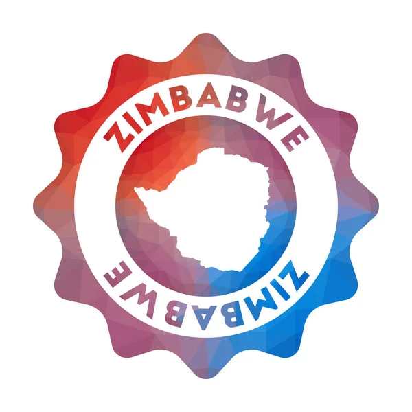 Zimbabwe bajo logotipo de poli Colorido logo de viaje degradado del país en estilo geométrico — Vector de stock