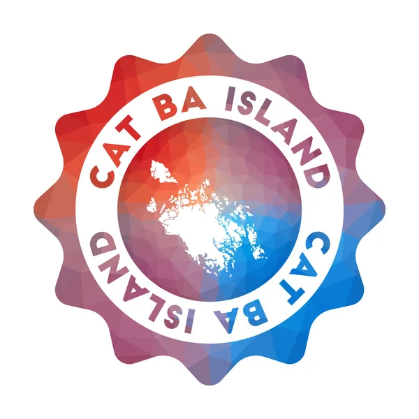 Логотип острова Кот-Ба с низким поли-логотипом Красочный градиент путешествия логотип острова в геометрическом стиле — стоковый вектор