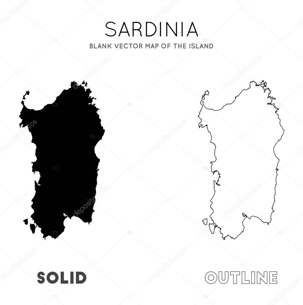 Sardinia map Blank vector map of the Island Borders of Sardinia for your infographic Vector