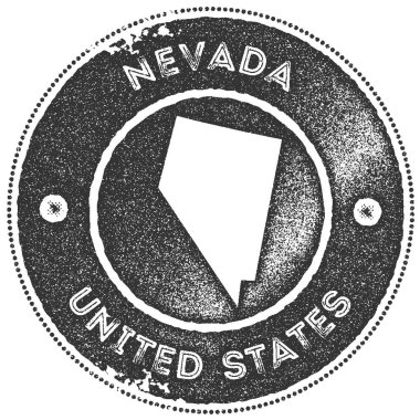 Nevada harita vintage damga Retro tarzı el yapımı etiket rozet veya öğe seyahat Hediyelik karanlık