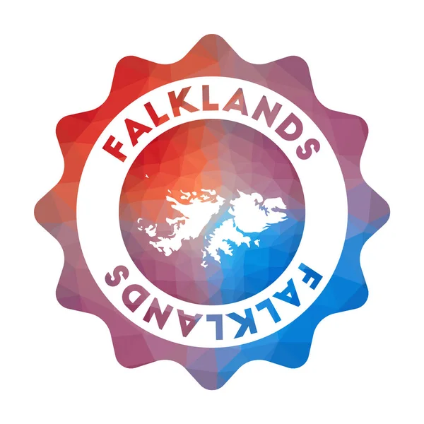 Logotipo de poli bajo de Malvinas Logotipo de viaje de degradado colorido del país en estilo geométrico — Vector de stock
