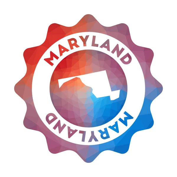 Maryland låg Poly logo färgglada lutning Travel logo av den amerikanska staten i geometrisk stil — Stock vektor