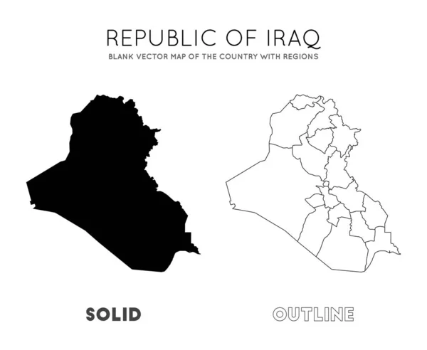 イラク共和国マップ イラク共和国の国境を持つ国の空白のベクトルマップ — ストックベクタ