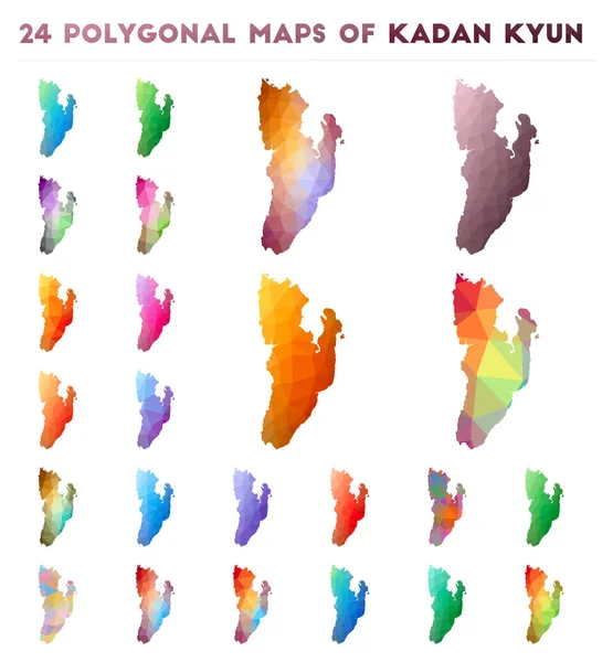 Kadan Kyun Bright degrade ada düşük poli tarzında vektör çokgen haritalar kümesi