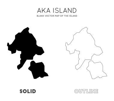 Aka Adası harita Bilgi grafiği vektör için Aka Adası Ada Sınırları Boş vektör haritası