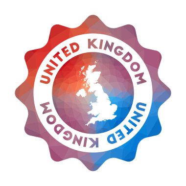 Geometrik tarzda ülkenin İngiltere düşük poli logosu Renkli gradyan seyahat logosu