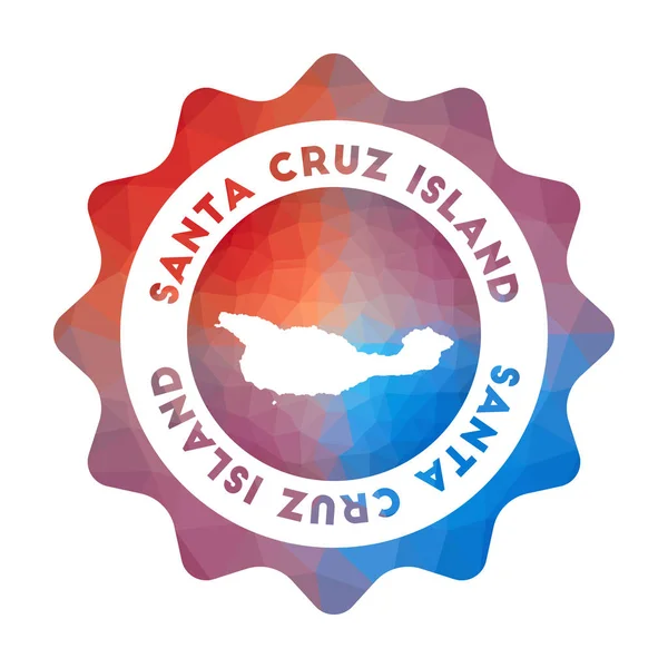 Logotipo de poli bajo de la isla de Santa Cruz Logotipo de viaje degradado colorido de la isla en estilo geométrico — Vector de stock