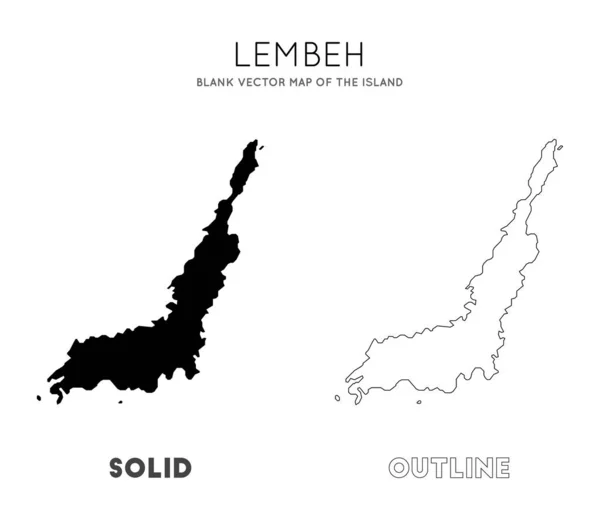 Mapa Lembeh Mapa vectorial en blanco de las fronteras insulares de Lembeh para su vector de infografía — Vector de stock