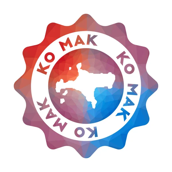 Logotipo de poli bajo de Ko Mak Logotipo de viaje de degradado colorido de la isla en estilo geométrico Multicolor — Vector de stock
