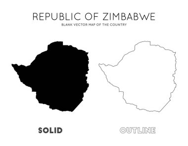 Zimbabve harita Bilgi grafiği vektör için Zimbabve Ülke Sınırları Boş vektör haritası