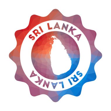 Sri Lanka düşük poli logo Geometrik tarzıülkenin renkli gradyan seyahat logosu