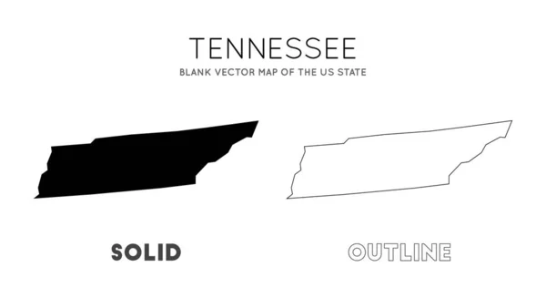 Tennessee mapuje prázdnou vektorovou mapu amerického státu Tennessee pro váš infografický vektor — Stockový vektor