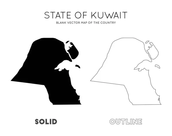 Kuwait map Blank vector map of the Country Borders of Kuwait for your infographic Vector — Stock Vector