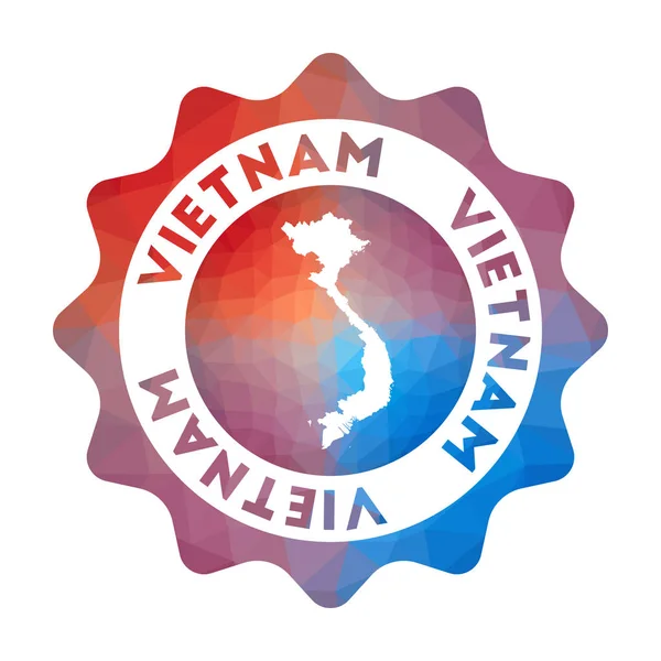 Вьетнамский низкопольный логотип Разноцветный градиентный туристический логотип страны в геометрическом стиле — стоковый вектор