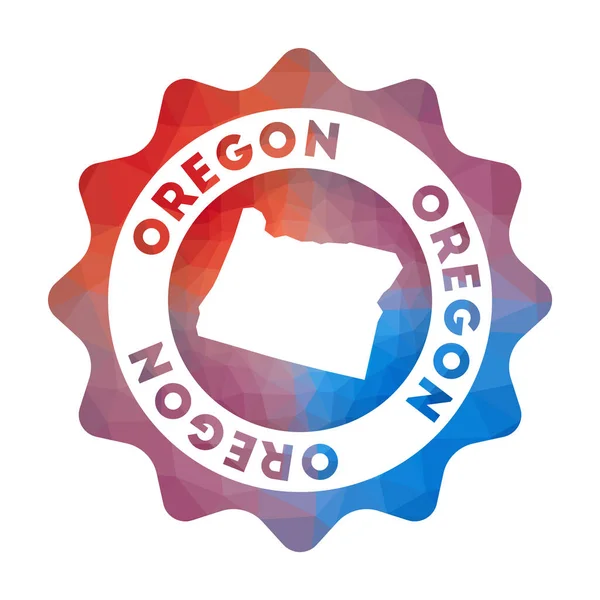 Oregon Low Poly logo kolorowy gradient podróży logo stanu USA w stylu geometrycznym wielokolorowe — Wektor stockowy