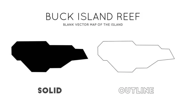 Mapa del arrecife de Buck Island Mapa vectorial en blanco de las fronteras de la isla de Buck Island Reef para su — Vector de stock