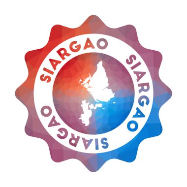Siyargao düşük poli logo Geometrik tarzı Adanın renkli gradyan seyahat logosu Multicolored