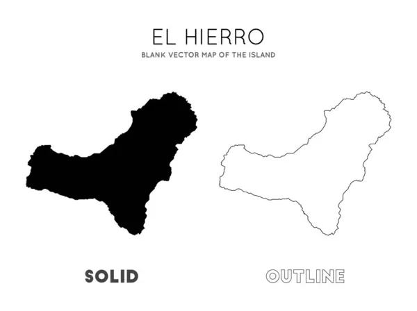 Mapa de El Hierro Mapa vectorial en blanco de las Fronteras de La Isla de El Hierro para tu Vector de Infografía — Vector de stock