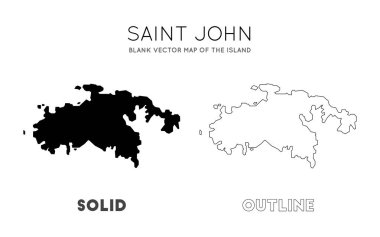 Saint John harita Infografik Vektör için Saint John Adası Sınırları Boş vektör haritası