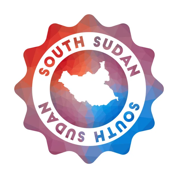 Sudão do Sul logotipo baixo poli Logotipo de viagem gradiente colorido do país em estilo geométrico —  Vetores de Stock