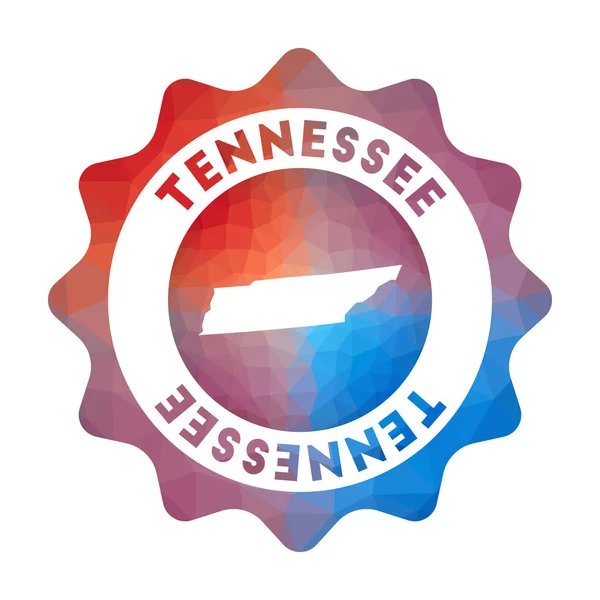 Tennessee düşük poli logo Geometrik tarzı abd devletinin renkli gradyan seyahat logosu — Stok Vektör