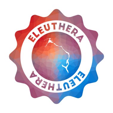 Eleuthera düşük poli logo Geometrik tarzda adanın renkli gradyan seyahat logosu