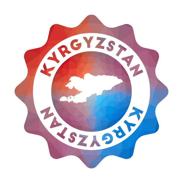 Kirguistán bajo logotipo de poli Colorido logo de viaje degradado del país en estilo geométrico — Vector de stock