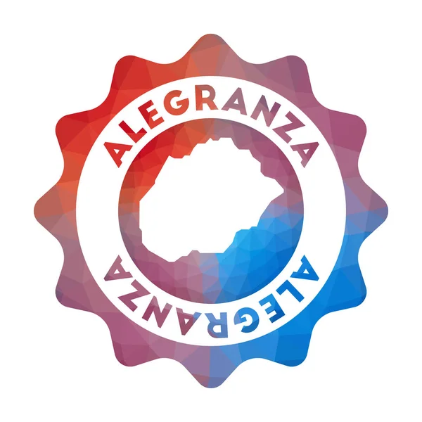 Alegranza nízký Poly logo cestovní logo na ostrově v geometrickém stylu — Stockový vektor