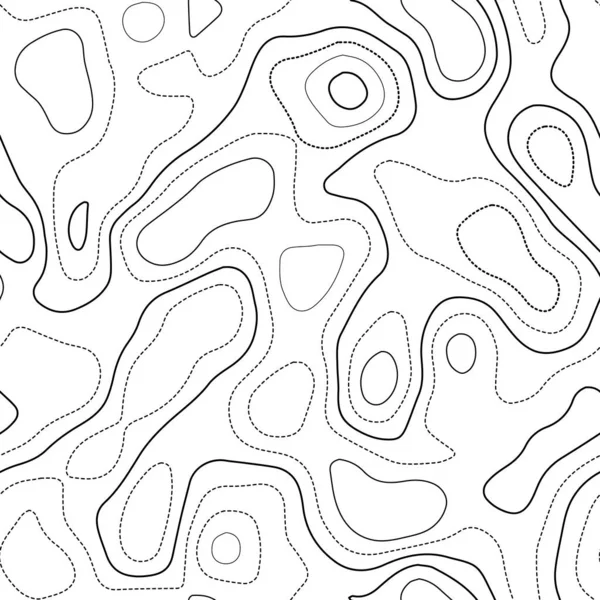 Topographie abstraite Carte topographique actuelle Design sans couture noir et blanc adorable carrelable — Image vectorielle