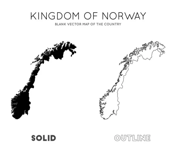 Noruega mapa Mapa vetorial em branco das fronteiras do país da Noruega para o seu infográfico Vector — Vetor de Stock