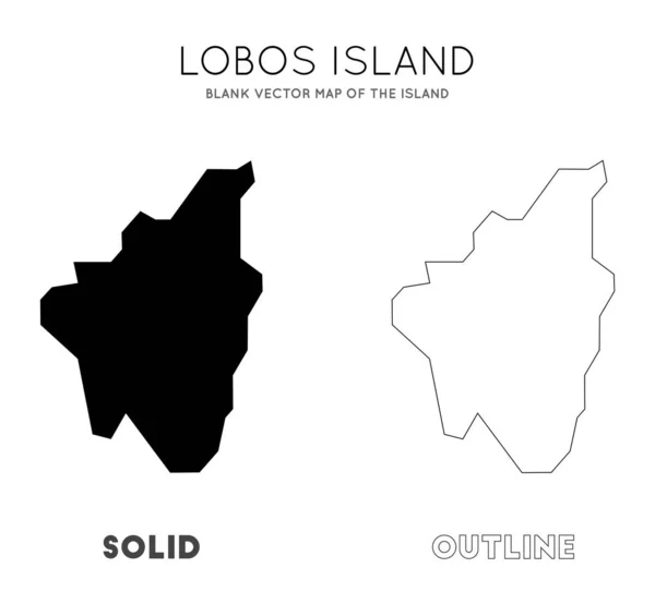 Mapa de la isla de Lobos Mapa vectorial en blanco de las fronteras de la isla de Lobos para su infografía — Vector de stock