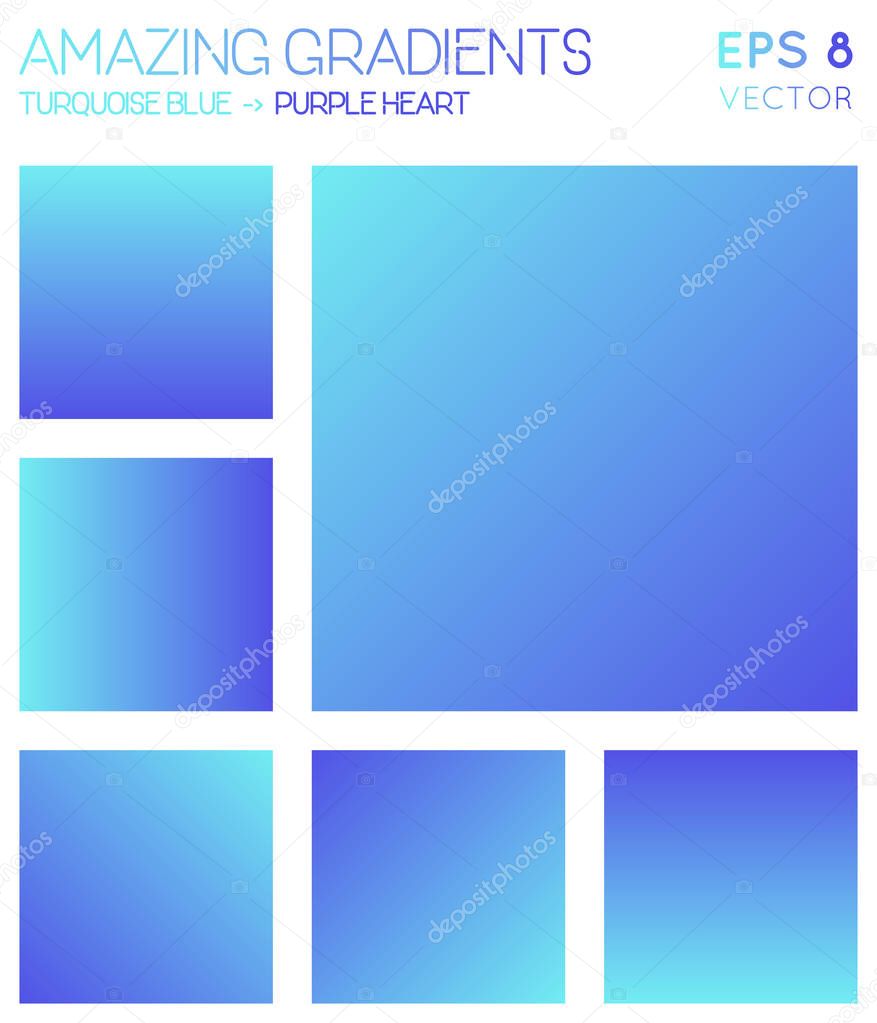 Colorful gradients in turquoise blue purple heart color tones Alive gradient background
