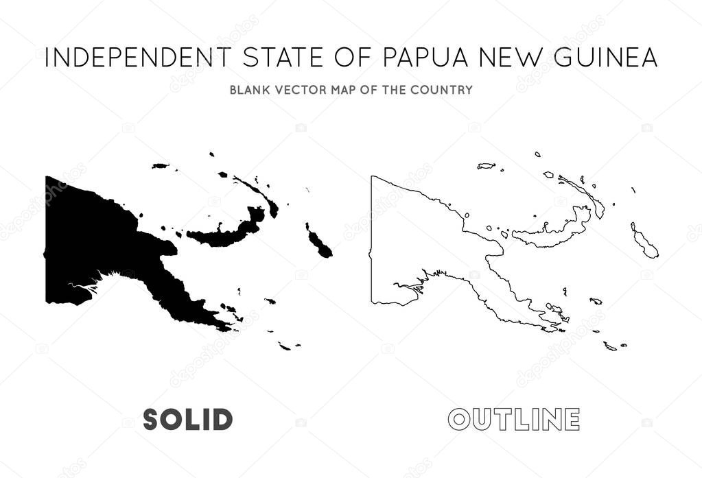 Papua New Guinea map Blank vector map of the Country Borders of Papua New Guinea for your