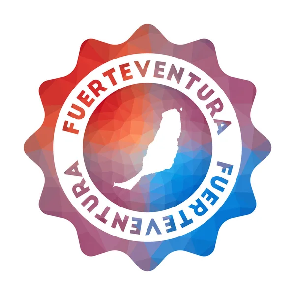 Fuerteventura low poly logo Logo de voyage dégradé coloré de l'île dans un style géométrique — Image vectorielle