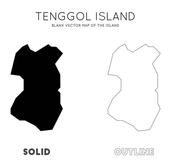 Mapa de la isla de Tenggol Mapa vectorial en blanco de las fronteras de la isla de Tenggol para su infografía — Vector de stock