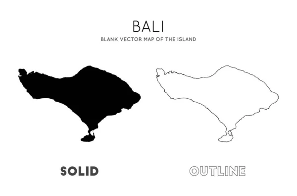 バリマップ あなたのインフォグラフィックベクトルイラストのためのバリ島国境の空白ベクトルマップ — ストックベクタ