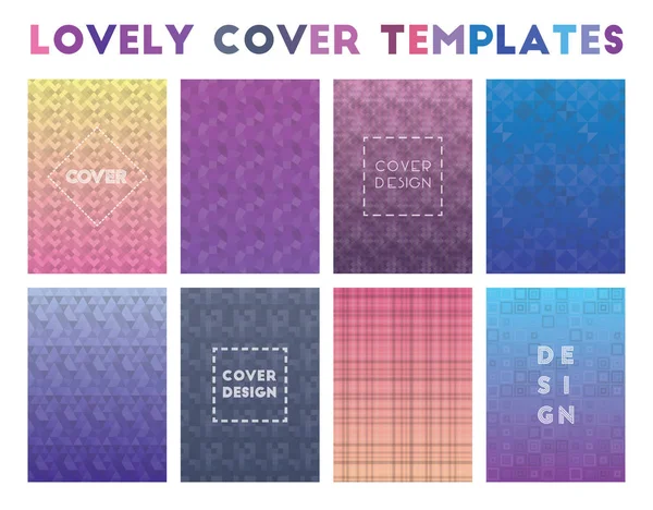 Lovely Cover Templates Padrões geométricos adoráveis Excelente fundo Ilustração vetorial —  Vetores de Stock