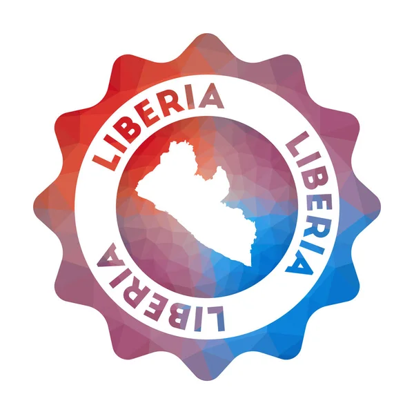 Liberia låg Poly logo färgglada gradient resa logotypen för landet i geometrisk stil mångfärgade — Stock vektor