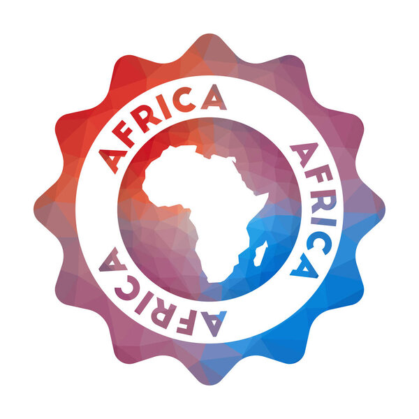 Africa low poly logo Colorful gradient travel logo of the continent in geometric style