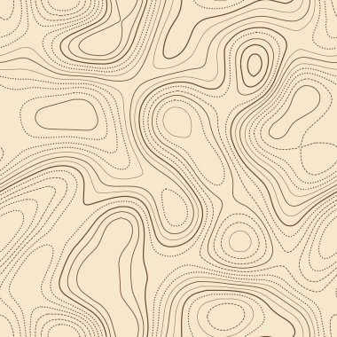 Arazi topografyası Gerçek topografik harita Dikişsiz tasarım eşsiz fayans izolines desen