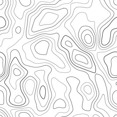 Amazing topografya Gerçek topografya haritası Siyah ve beyaz dikişsiz tasarım meraklı fayans