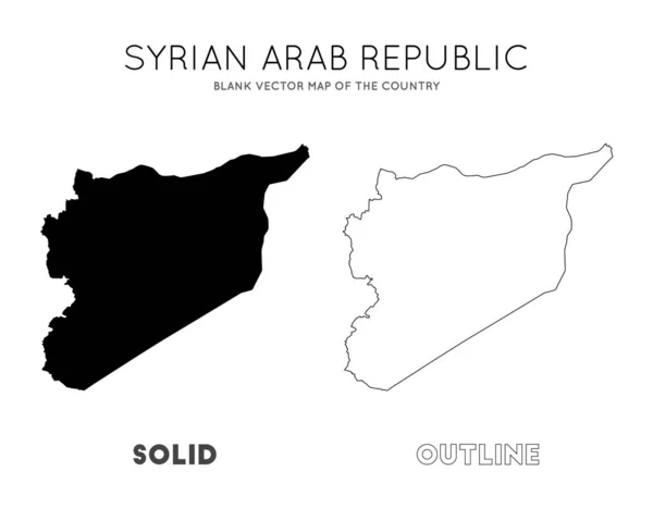 Syria map Blank vector map of the Country Borders of Syria for your infographic Vector — Stok Vektör