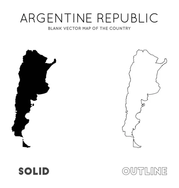 Argentina mapa Mapa vetorial em branco das fronteiras do país da Argentina para o seu infográfico Vector —  Vetores de Stock
